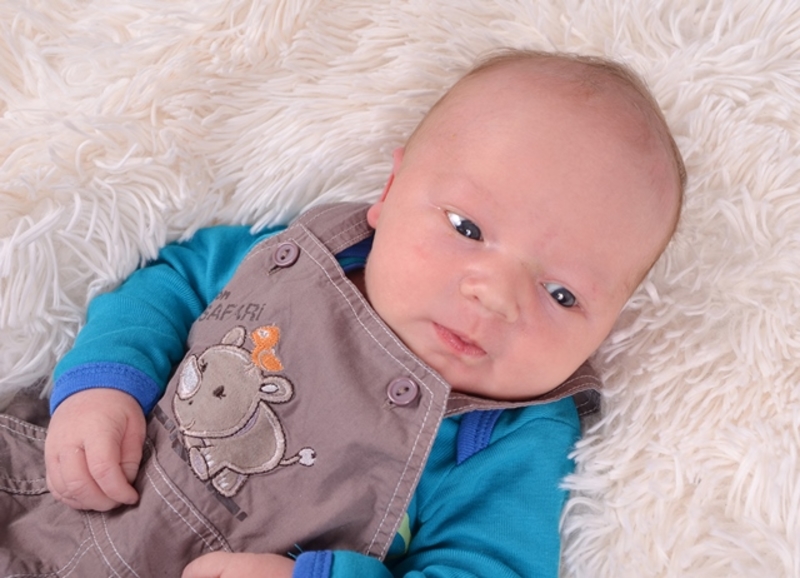 Babyportrait Lukas Wolfgang in der Klinik Mindelheim